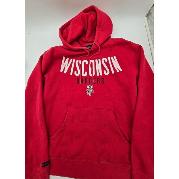 Vintage Wisconsin Badgers Red Hoodie Sweatshirt M By Jansport NCAA - Picture 3 of 7